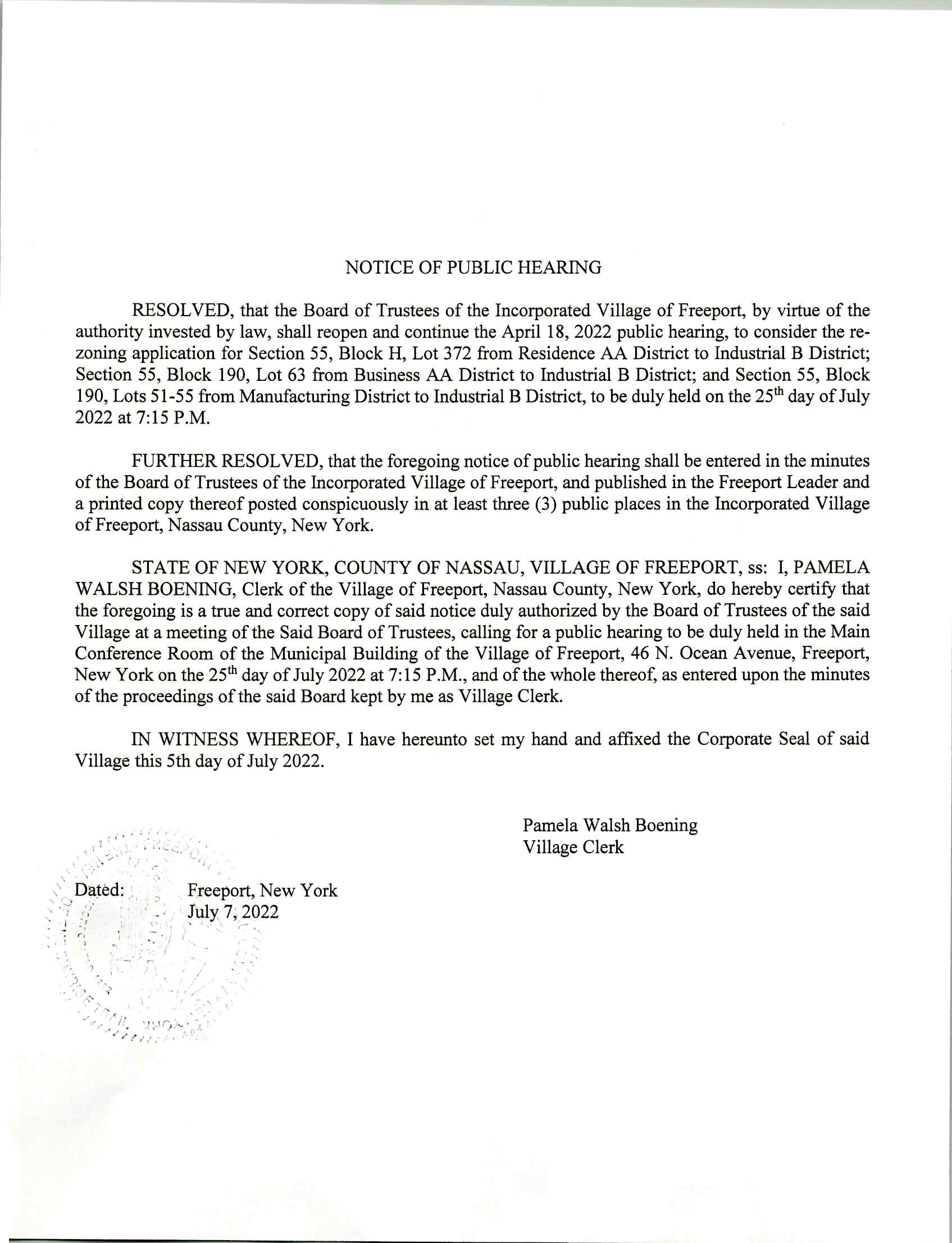 Notice of Hearing 7-25-2022 jpg